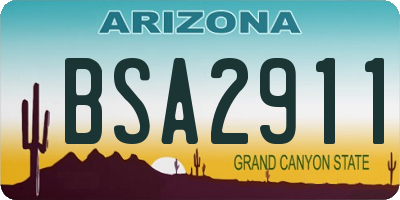 AZ license plate BSA2911