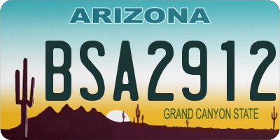 AZ license plate BSA2912