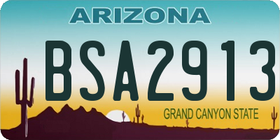 AZ license plate BSA2913