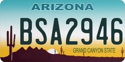 AZ license plate BSA2946