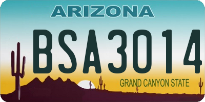 AZ license plate BSA3014