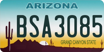 AZ license plate BSA3085