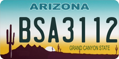 AZ license plate BSA3112