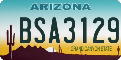 AZ license plate BSA3129