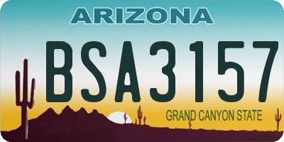 AZ license plate BSA3157