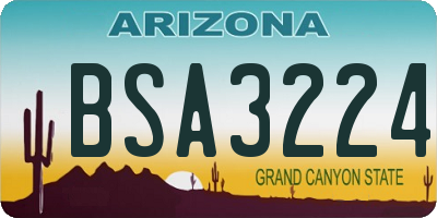 AZ license plate BSA3224