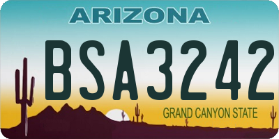 AZ license plate BSA3242