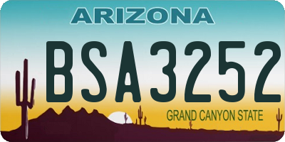 AZ license plate BSA3252
