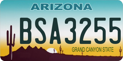 AZ license plate BSA3255