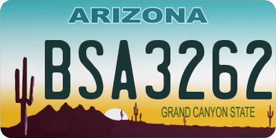AZ license plate BSA3262