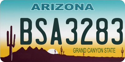 AZ license plate BSA3283