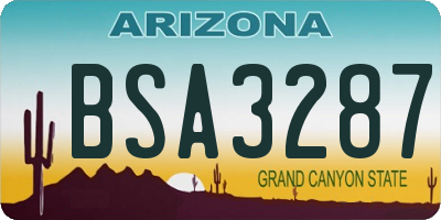 AZ license plate BSA3287