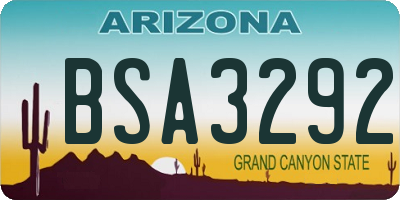 AZ license plate BSA3292