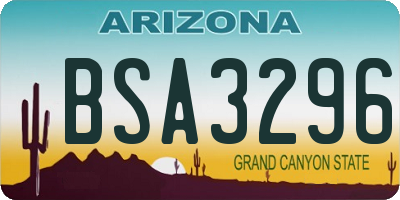 AZ license plate BSA3296