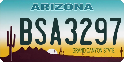 AZ license plate BSA3297