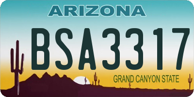 AZ license plate BSA3317