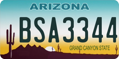 AZ license plate BSA3344