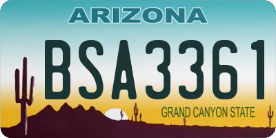 AZ license plate BSA3361