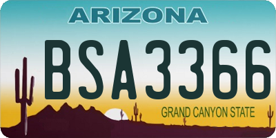 AZ license plate BSA3366