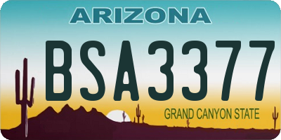 AZ license plate BSA3377