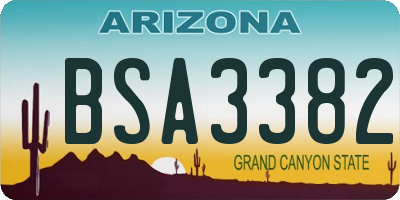 AZ license plate BSA3382