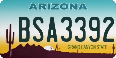 AZ license plate BSA3392
