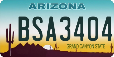 AZ license plate BSA3404
