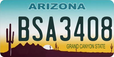 AZ license plate BSA3408