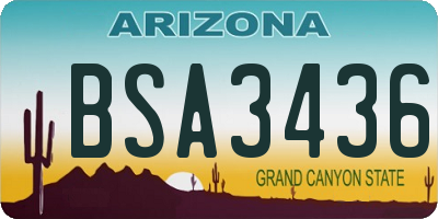 AZ license plate BSA3436
