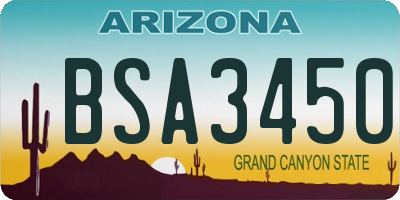 AZ license plate BSA3450