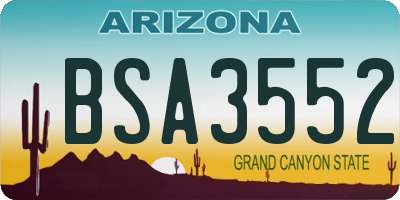 AZ license plate BSA3552