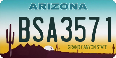 AZ license plate BSA3571