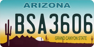 AZ license plate BSA3606