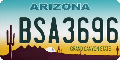 AZ license plate BSA3696