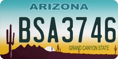 AZ license plate BSA3746