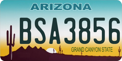 AZ license plate BSA3856