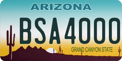 AZ license plate BSA4000
