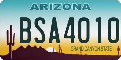 AZ license plate BSA4010