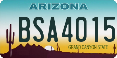 AZ license plate BSA4015