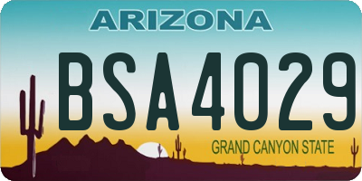 AZ license plate BSA4029