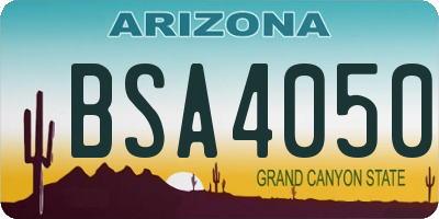 AZ license plate BSA4050