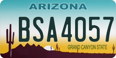 AZ license plate BSA4057