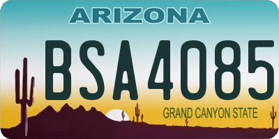 AZ license plate BSA4085