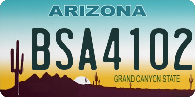 AZ license plate BSA4102