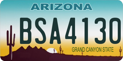 AZ license plate BSA4130