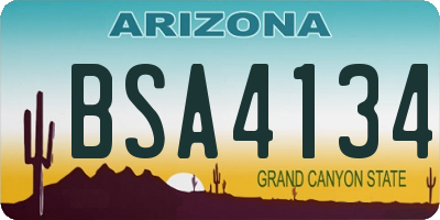 AZ license plate BSA4134