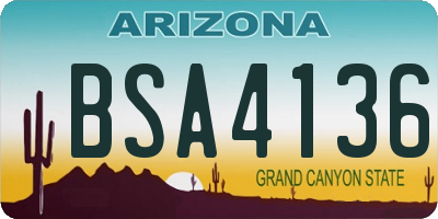 AZ license plate BSA4136