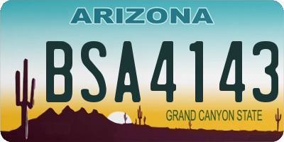 AZ license plate BSA4143