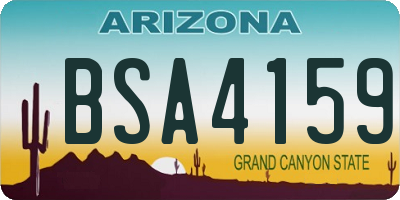 AZ license plate BSA4159