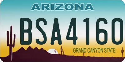 AZ license plate BSA4160